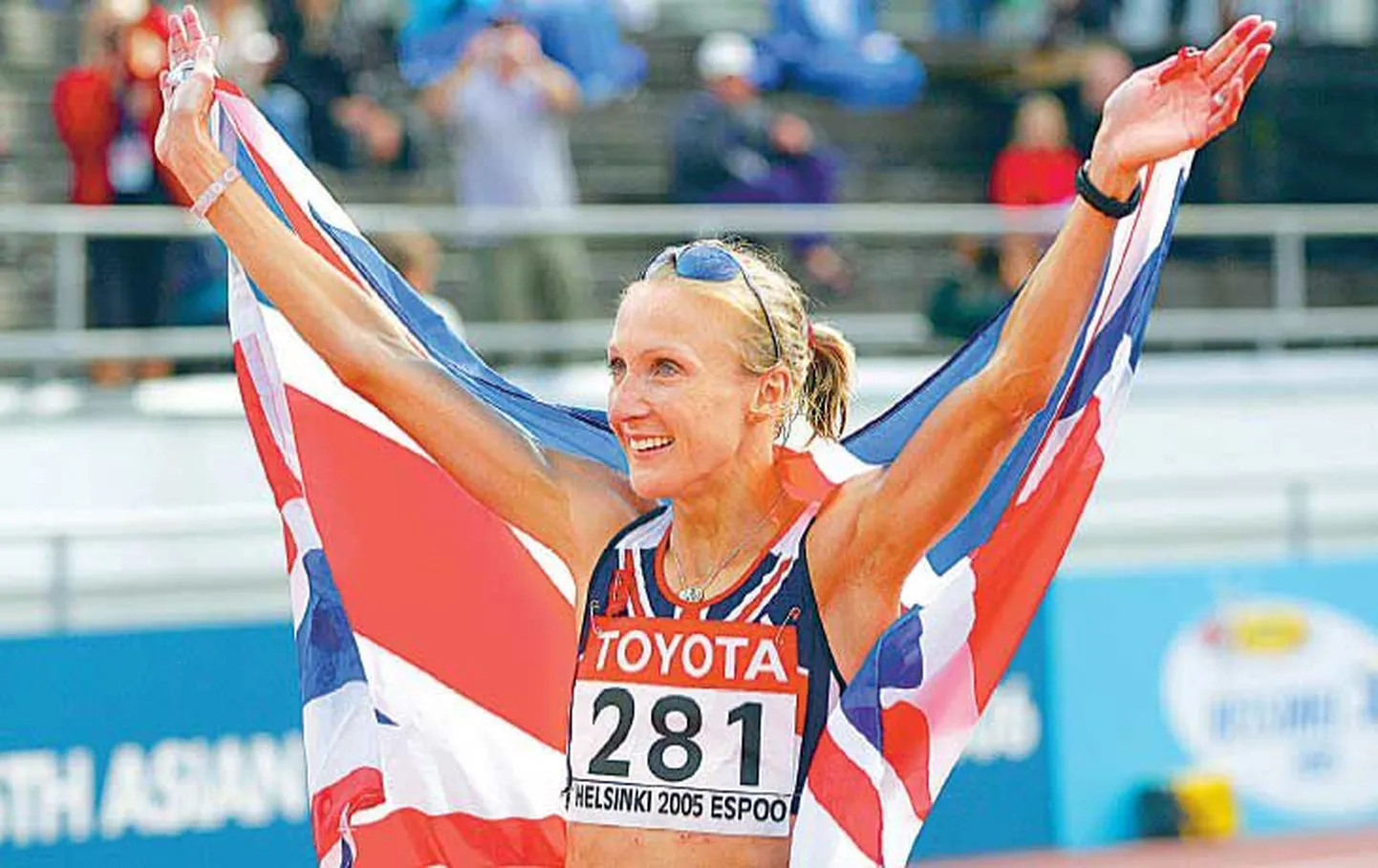 Paula Radcliffe Helsingi maailmameistrivõistlustel.