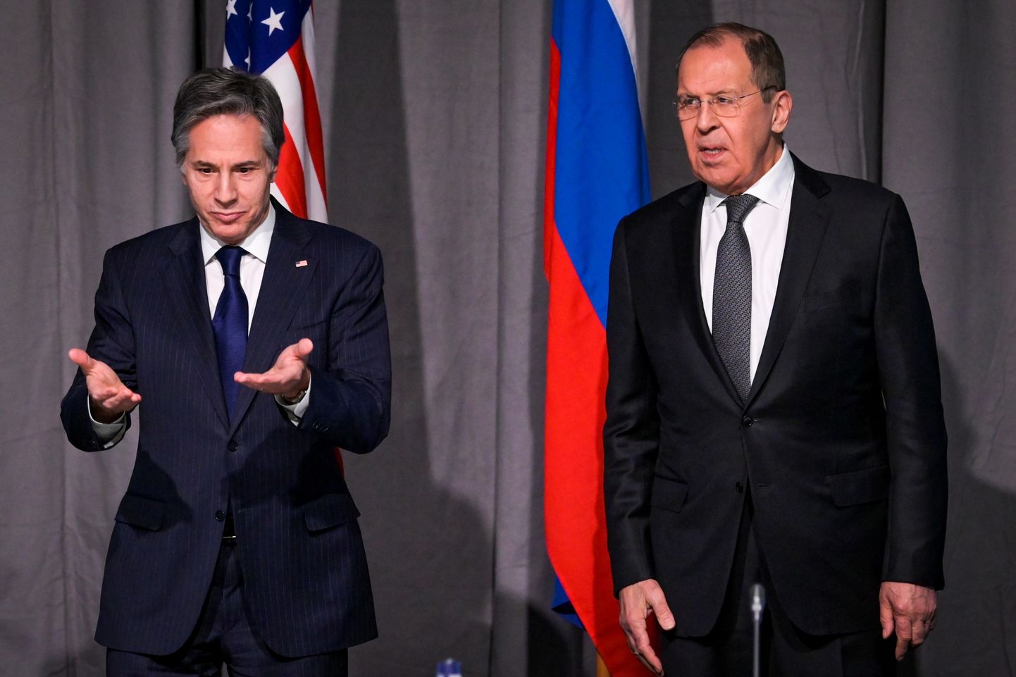 USA välisministri Antony Blinkeni ja Venemaa välisministri Sergei Lavrovi kohtumine mullu detsembris Stockholmis.
