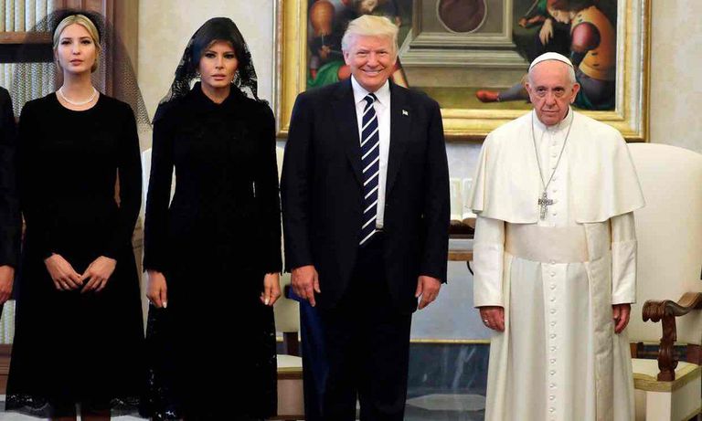 Paavst Franciscus, Donald Trump, Melania Trump ja Ivanka Trump