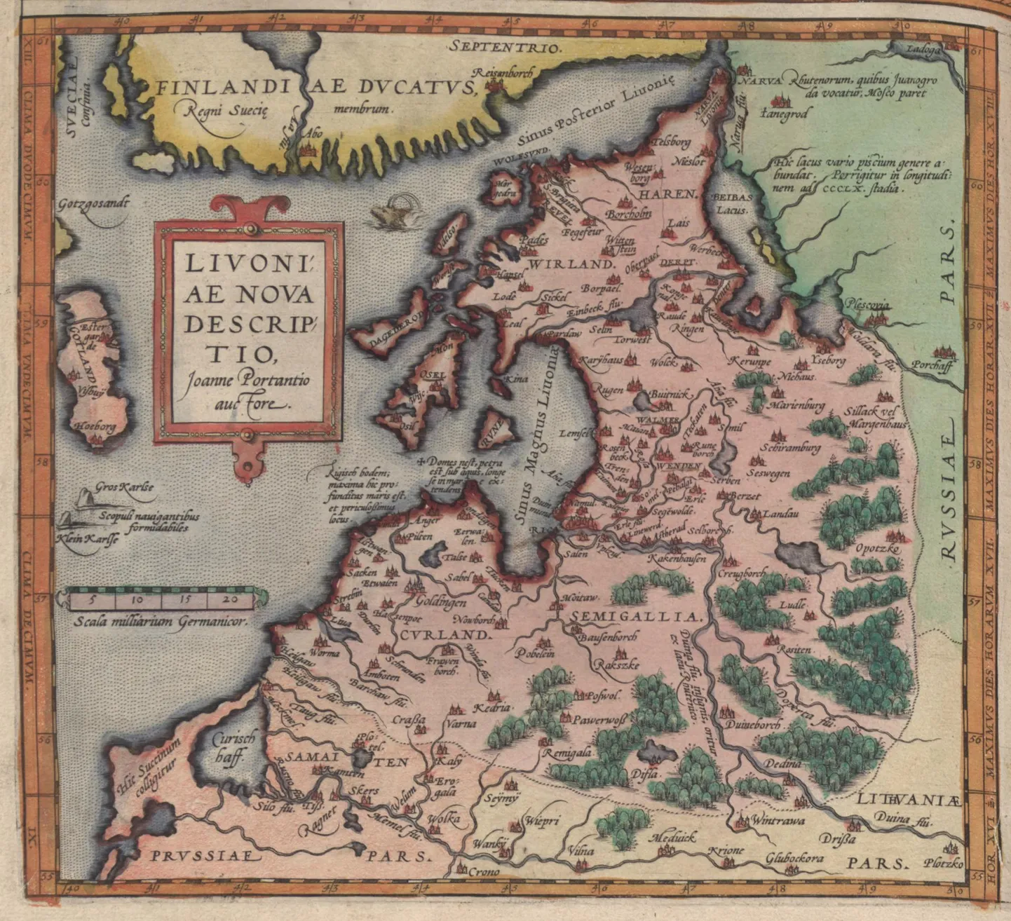 Johannes Portantiuse «Livoniae nova descriptio» on teadaolevalt esimene meie ajani säilinud Eesti ala kujutav kaart.