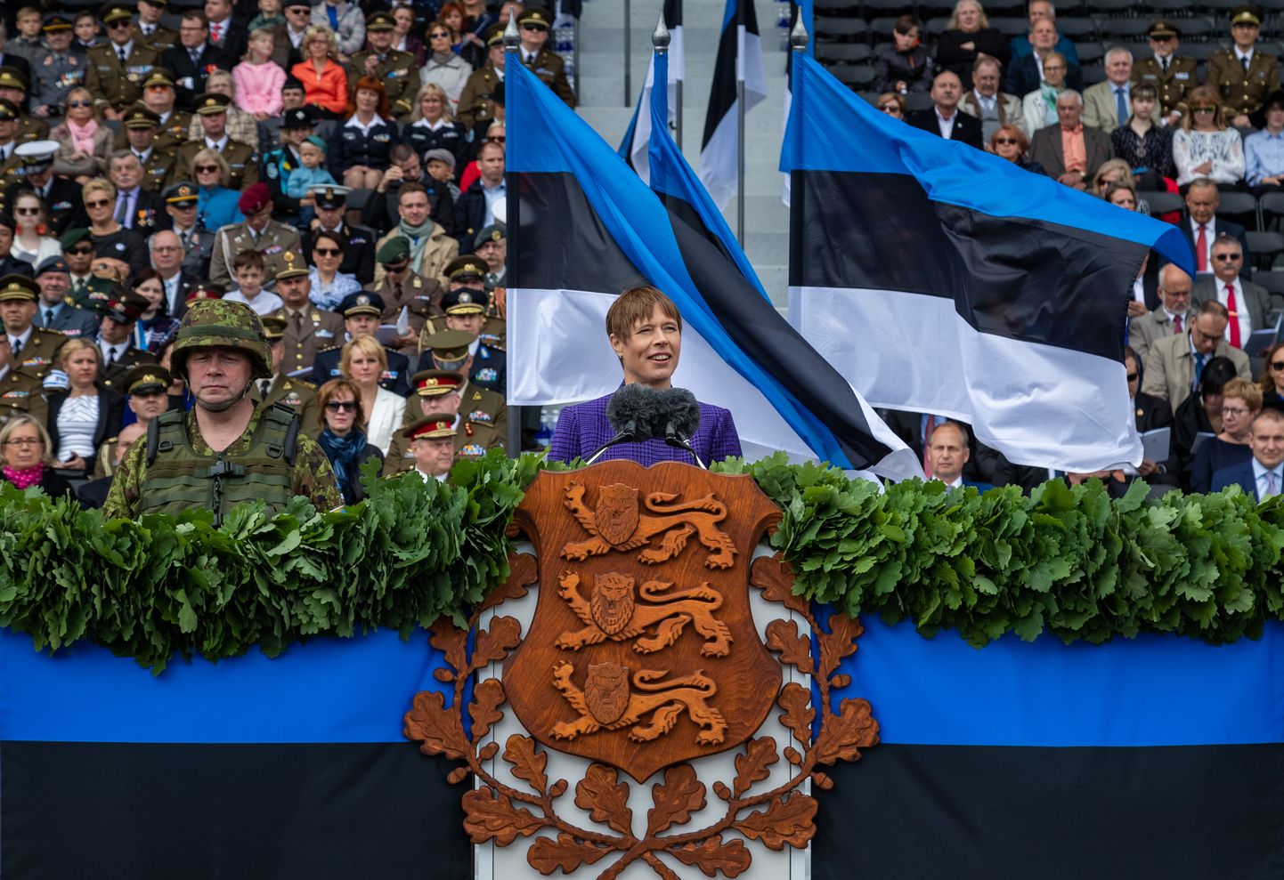 Võidupüha paraad möödunud aastal Tallinna lauluväljakul.