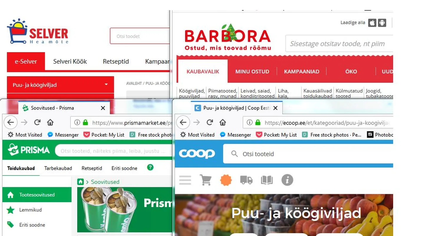 Hetkel pakuvad kõik jaekauplused ostukorvi koju toimetamist vaid Tallinna piirkonnas. Pärnu kliendid saavad toidu koju tellida Coopist ja Selverist.