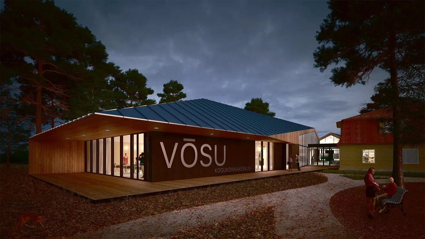 Võsu kooli uus nägu on saanud inspiratsiooni rehielamust, hoone südameks saab nii õpilastele kui ka lasteaialastele mõeldud söögisaal.