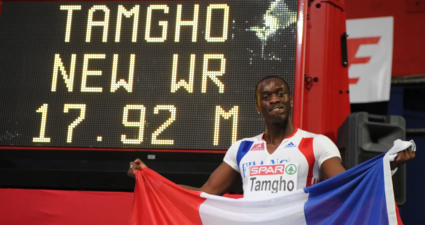 Teddy Tamgho maailmarekordit näitava tablooga
