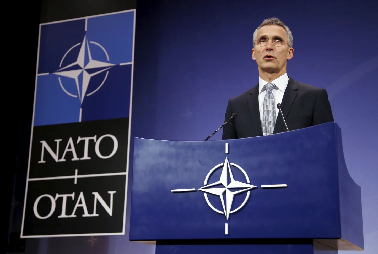 NATO peasekretär Jens Stoltenberg alliansi välisministrite kohtumisel Brüsselis.
