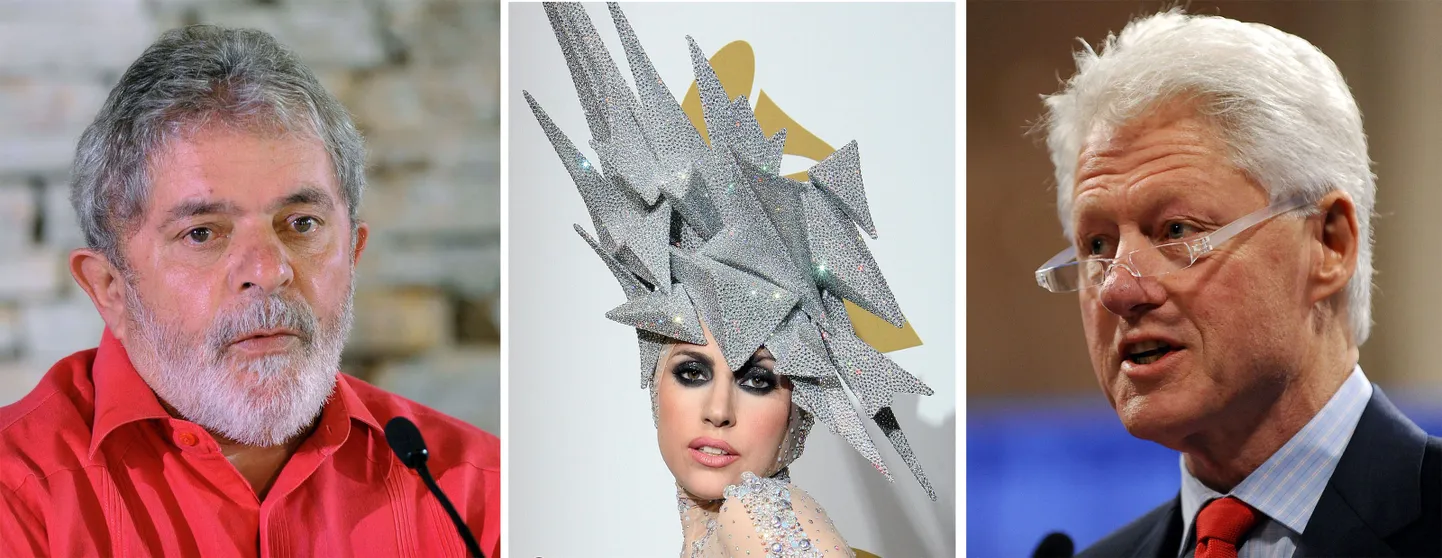 Time'i mõjukaimad inimesed on tänavu Brasiilia president Luiz Inacio Lula da Silva, ekstravagantne popstaar Lady Gaga ja endine USA president Bill Clinton.