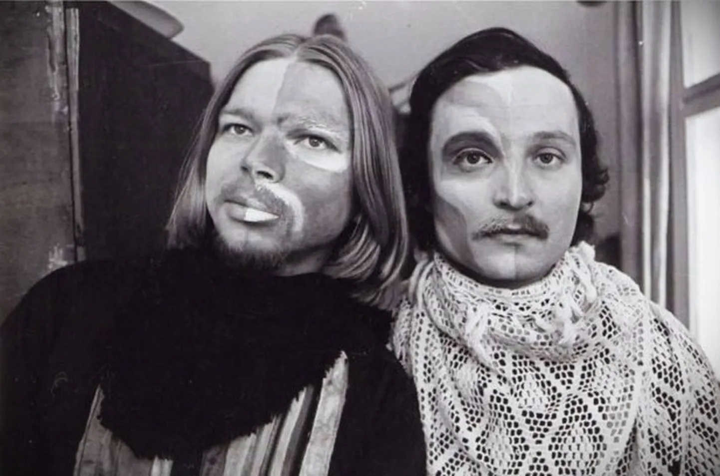 Miervaldis Polis un Eižens Valpēters Andra Grinberga performancē "Divas sejas". 1972.