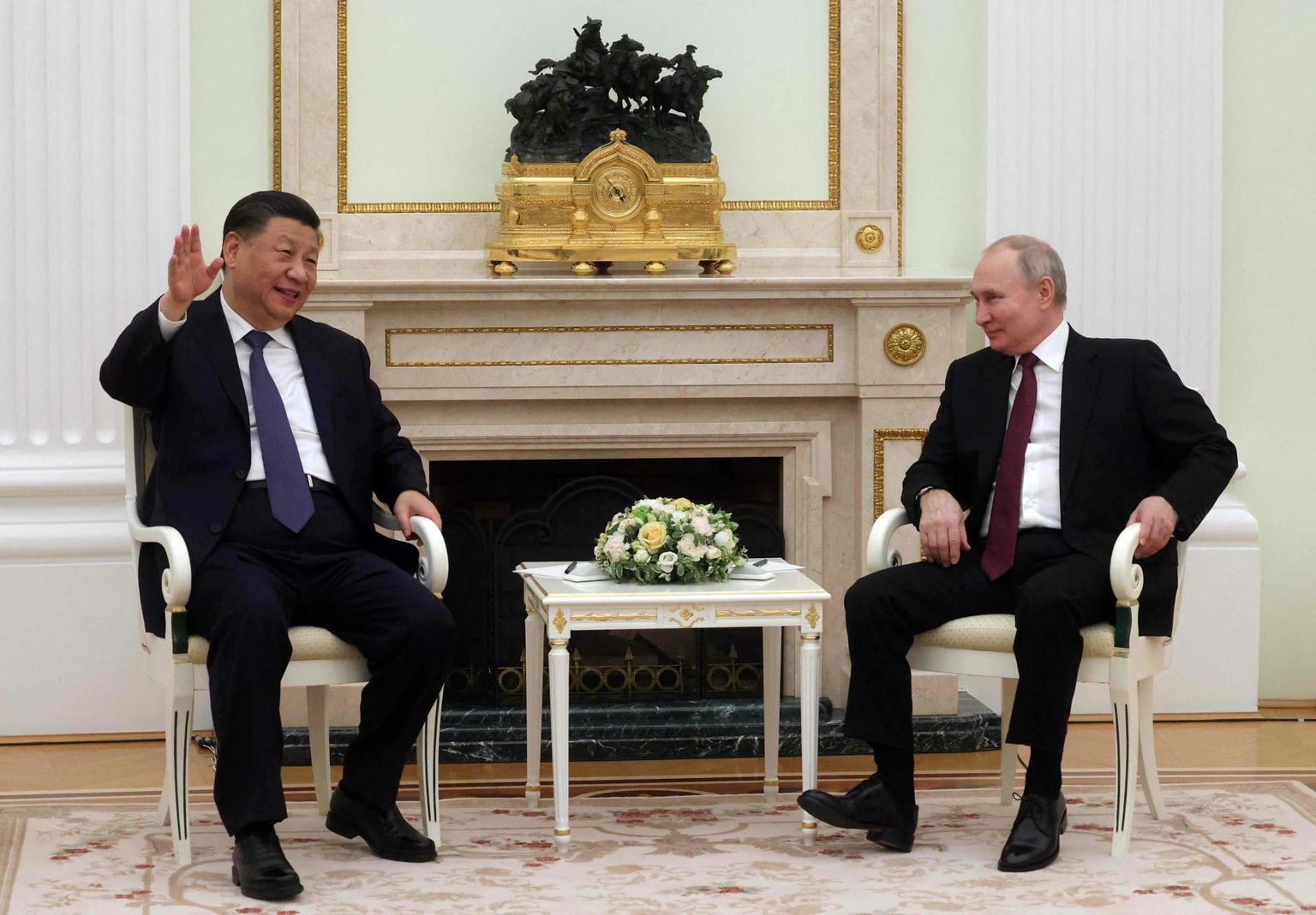 Venemaa riigipea Vladimir Putin Kremlis Hiina presidenti Xi Jinpingi võõrustamas. 