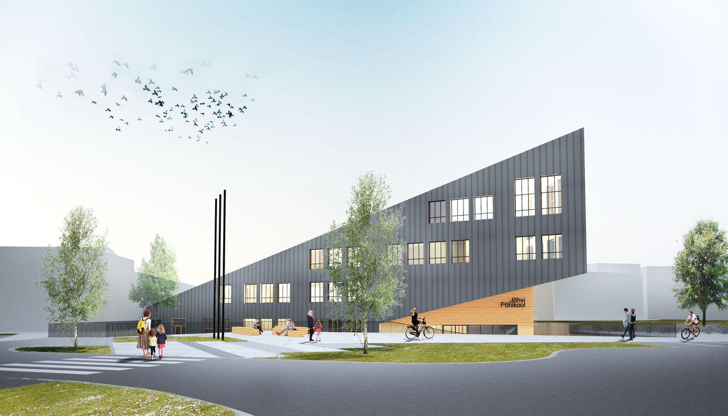 Новое здание рассчитанной на 510 учеников Йыхвиской основной школы спроектировало бюро "Kauss Arhitektuur".
