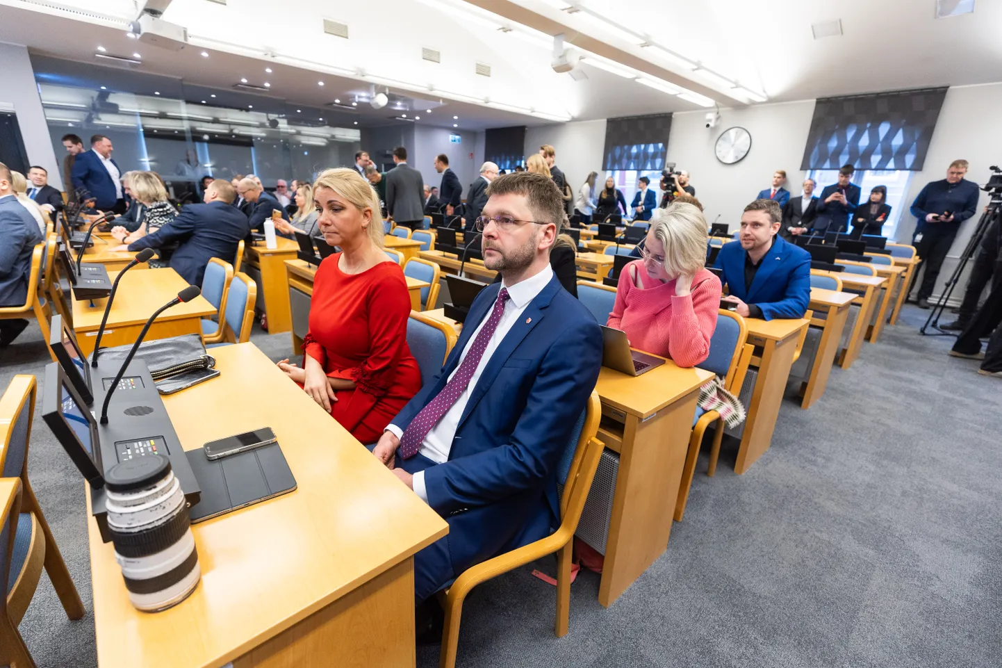 Tallinna linnavolikogu erokorraline istung, kus avaldati umbusaldust linnapeale. Esiplaanil võimalik uus linnapea Jevgeni Ossinovski
Foto Tairo Lutter, Postimees