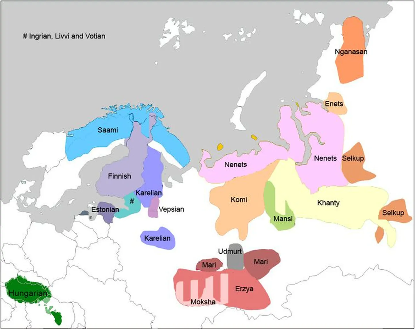 Hõimurahvaste asualad.