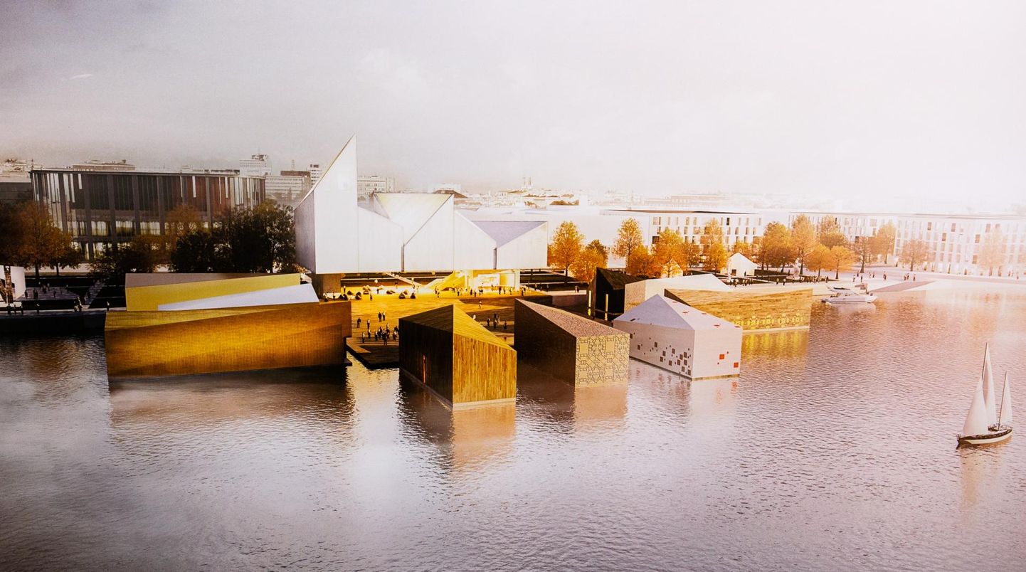Läänemere kunstisadama peahoone asuks Pärnu Kesklinna silla juures jõekaldal ja sadamakail silduksid eri riikide rahvuspaviljonid.