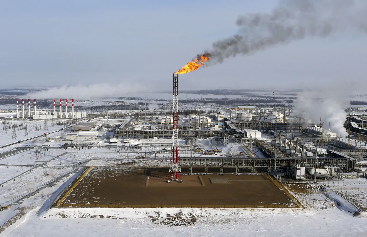 Rosneftile kuuluv Vankorskoje naftaväli Siberis Krasnojarski lähistel märtsis 2015.