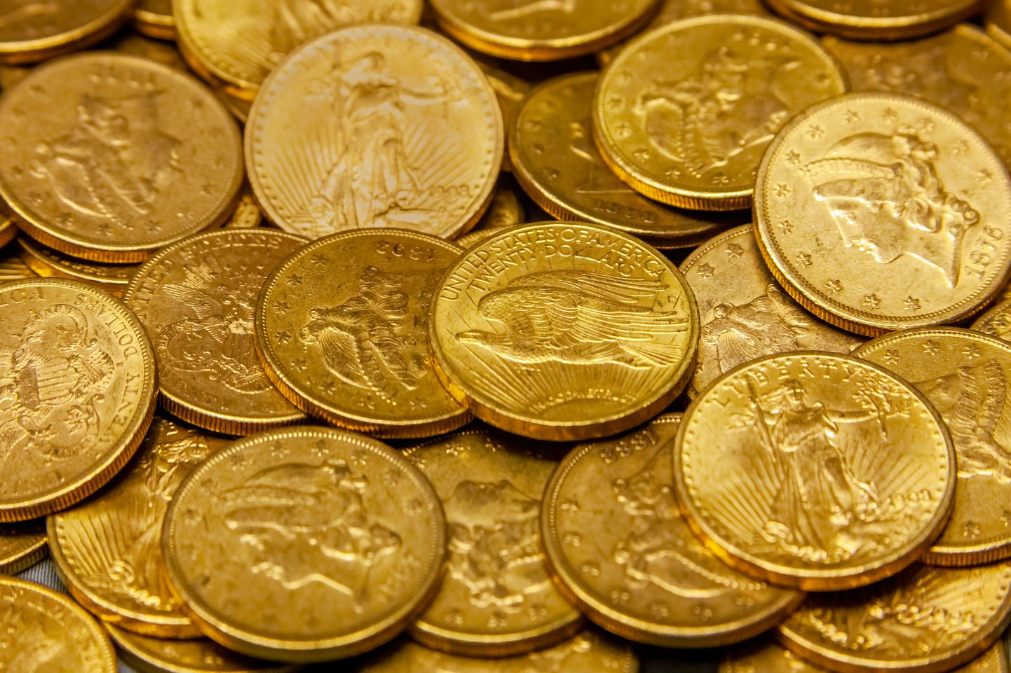 Amerikāņu zelta monētas. Ilustratīvs attēls