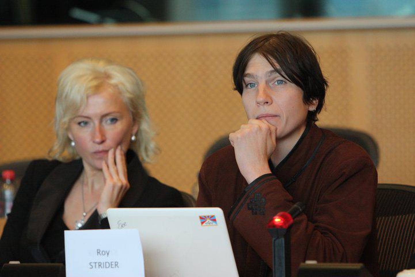 Roy Strider ja Kristiina Ojuland Brüsselis avalikul kuulamisel Tiibeti olukorra üle.