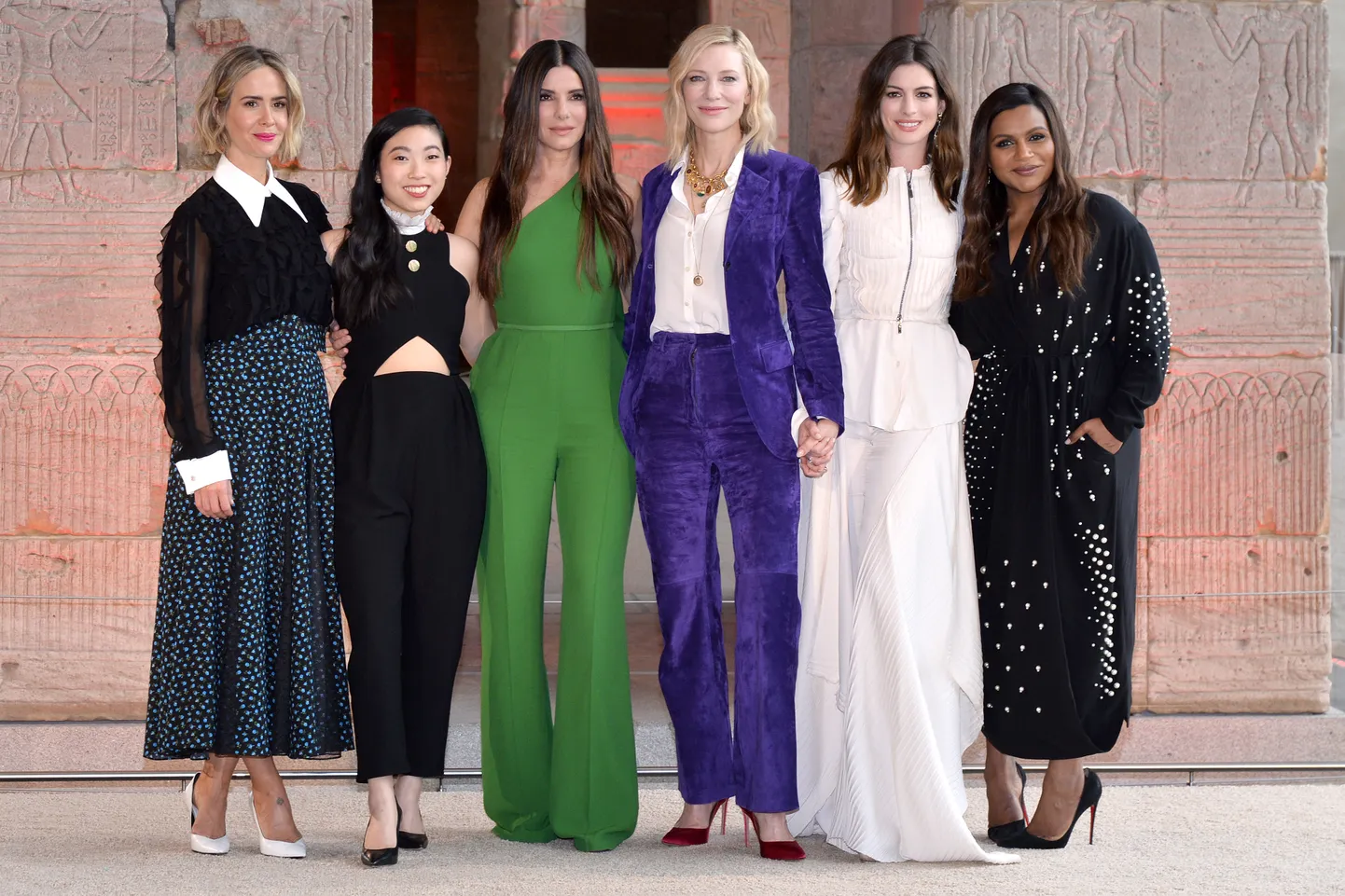 «Ocean’s 8» näitlejad: Sarah Paulson, Awkwafina, Sandra Bullock, Cate Blanchett, Anne Hathaway ja Mindy Kaling.