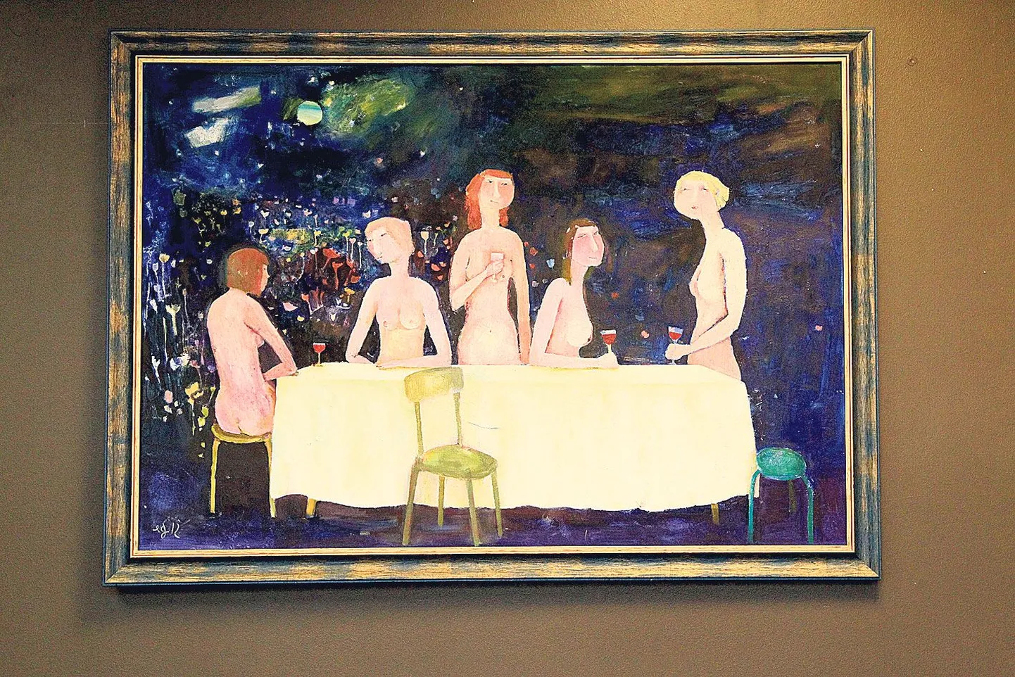 Näituse suurim maal (umbes 64 x 97 cm) asub Promenaadiviie otsaseinas ning oli pildistamise ajal ilma sildita, millelt olnuks võimalik näha valmimisaastat ja pildi pealkirja.