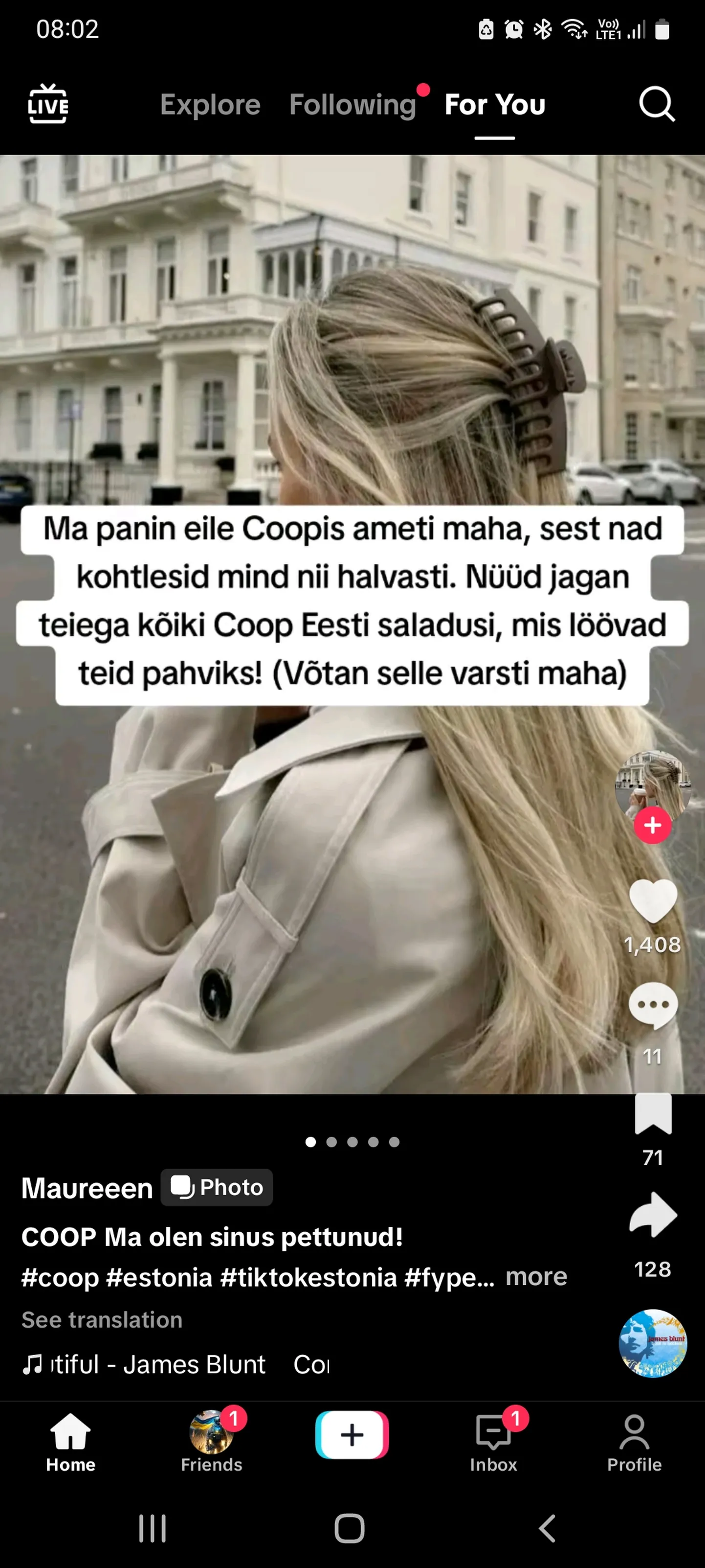 Valekonto TikTokis.
