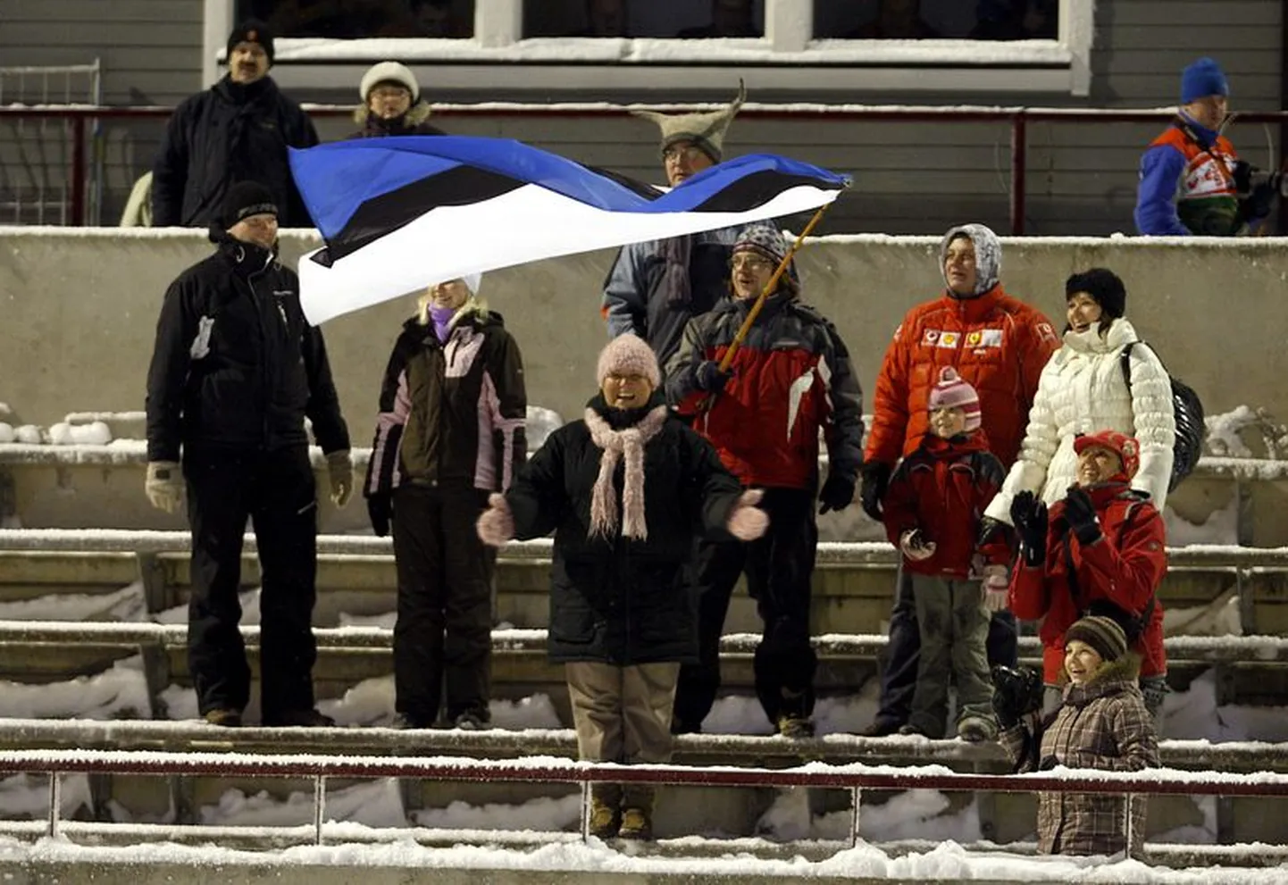 Любители лыжного спорта Эстонии болеют на соревнованиях в Отепя. Фото иллюстративное.