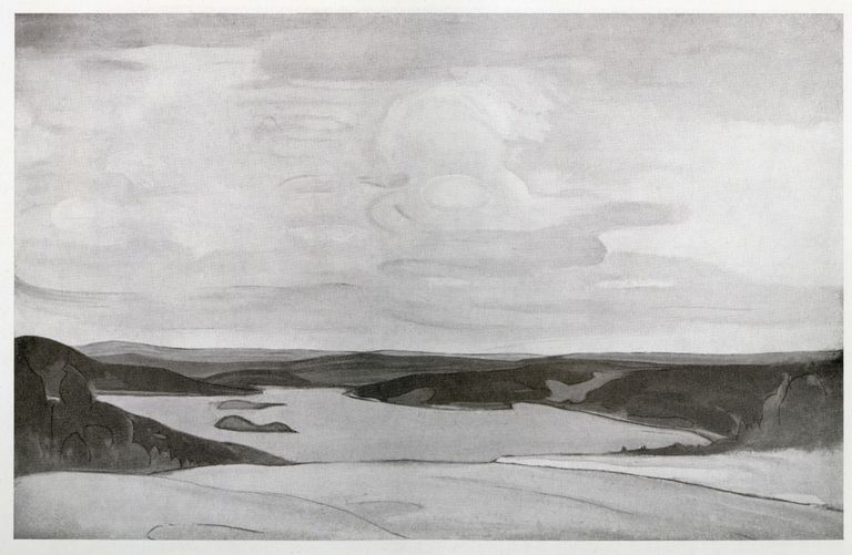 Nikolai Triik. Norra maastik fjordiga. 1907. Tempera
