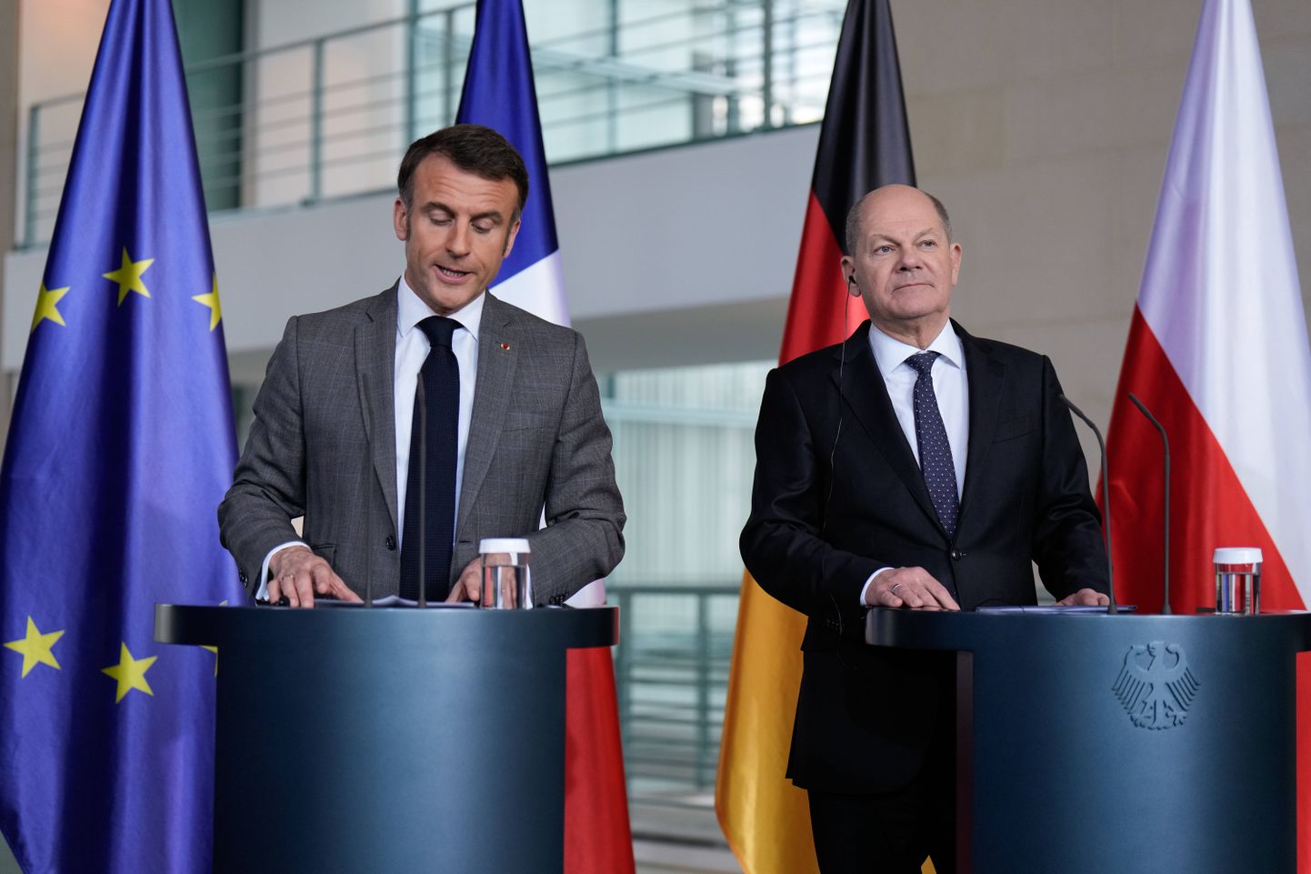 Prantsuse president Emmanuel Macron ja Saksamaa kantsler Olaf Scholz.