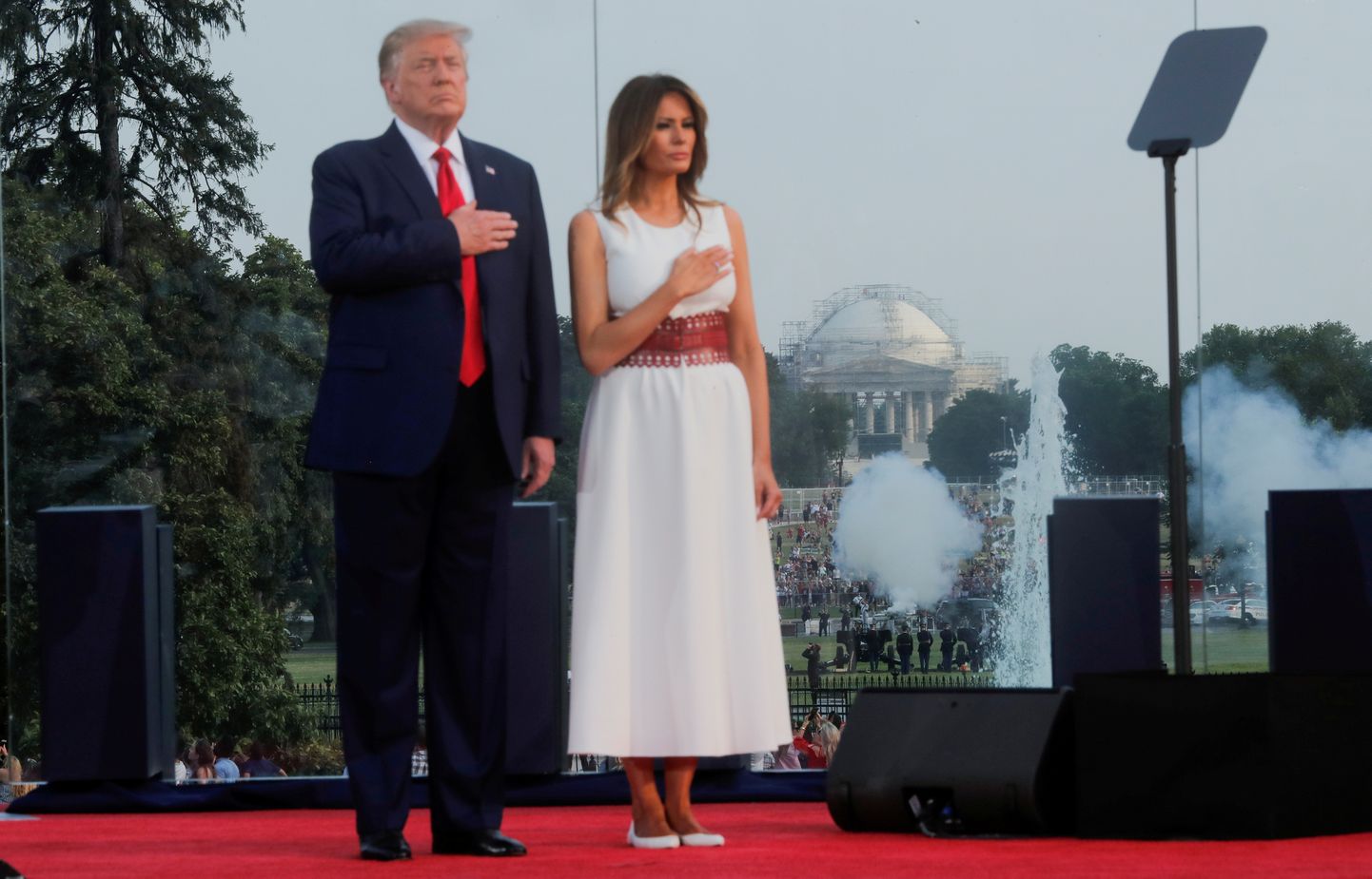 USA president Donald Trump ja esimene leedi Melania Trump iseseisvuspäeval.