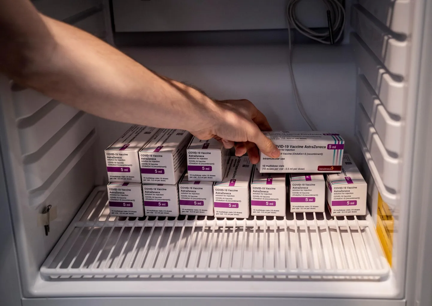 AstraZeneca vaktsiinid Kopenhaageni vaktsineerimiskeskuses Taanis.