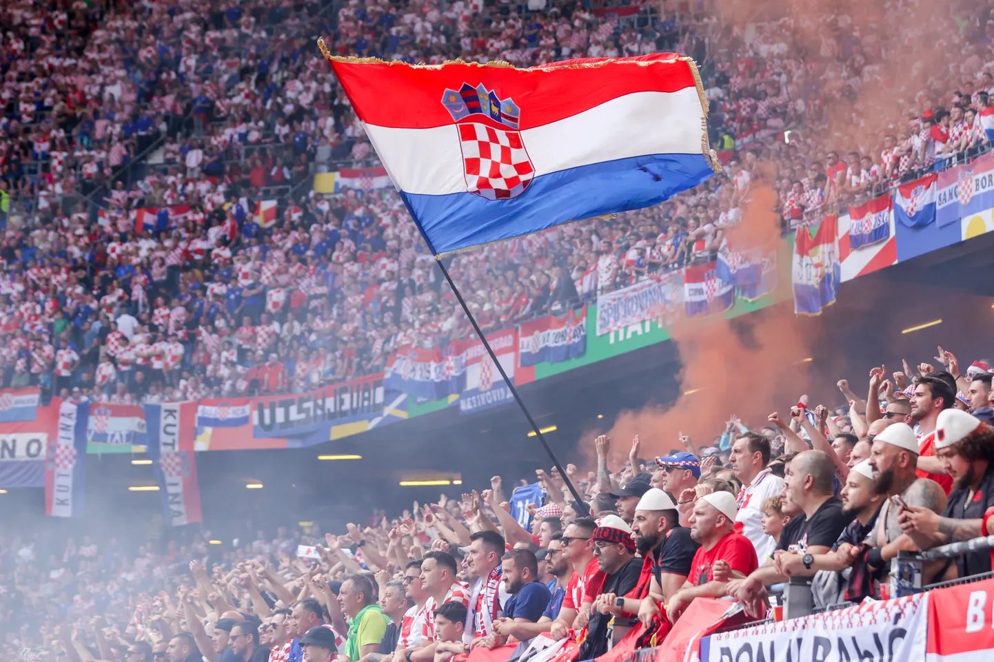 Фанаты сборной Хорватии.