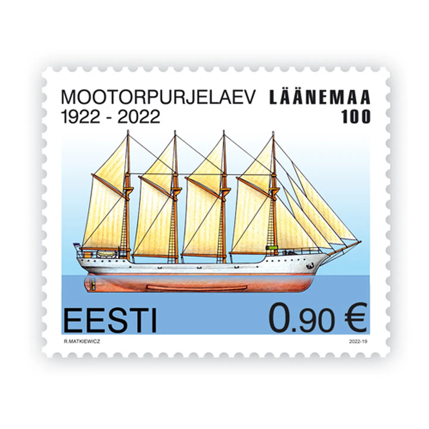 Uus postmark mootorpurjelaevast «Läänemaa»