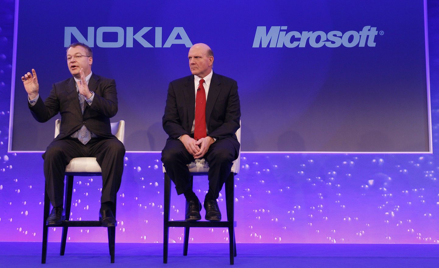 Nokia tegevjuht Stephen Elop ja Microsofti tegevjuht Steve Ballmer.