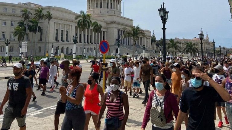 Протесты в Гаване.