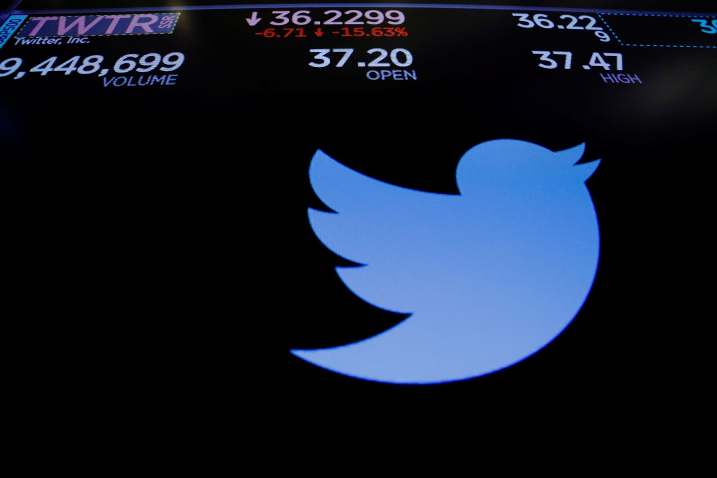 Twitteri aktsia hind New Yorgi börsi ekraanidel.