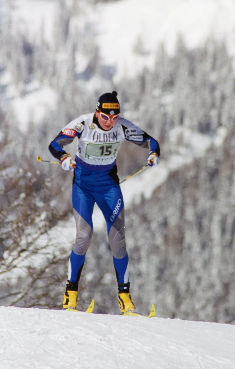 Kristina Šmigun-Vähi Ramsau MM-rajal (1999).